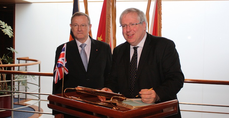 John Meredith accompanied the Rt Hon Patrick McLoughlin MP to sign the guest book.